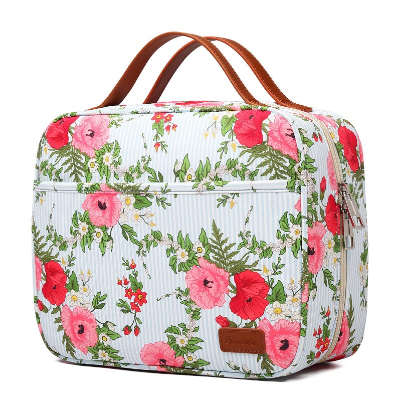 Bosidu Hanging Travel Toiletry Bag, Large Capacity Cosmetic Travel Toiletry Organizer for Women with 4 Compartments & 1 Sturdy Hook, Perfect for Daily Use/Christmas - Image 1